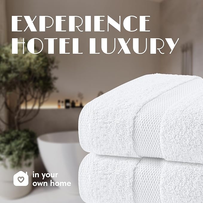 Wealuxe White Bath Towels 27x54 Inch, Cotton Towel Set - Image 7