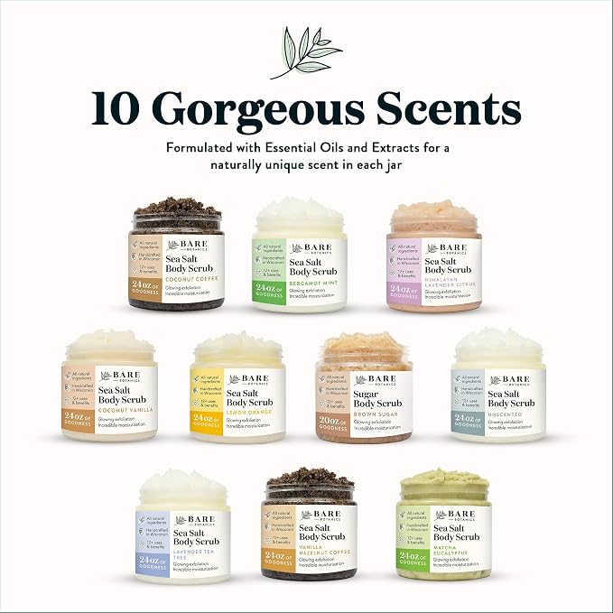 Bare Botanics Vanilla Hazelnut Coffee Body Scrub 24 oz - Image 7