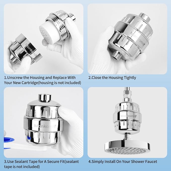 Shower Filter Replacement Cartridge Use Real Filtration Media -High Output - Image 5