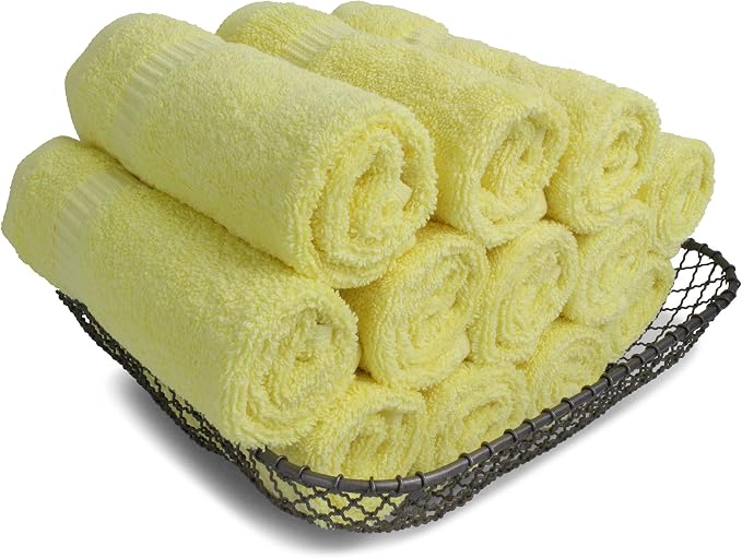 SALBAKOS 100% Turkish Cotton Washcloth Set of 12 13x13 inch | Heirloom Quality - Image 6