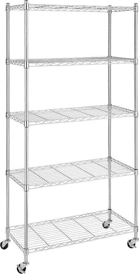 Whitmor 5 Tier Shelving Unit, Adjustable Storage Shelves by Whitmor