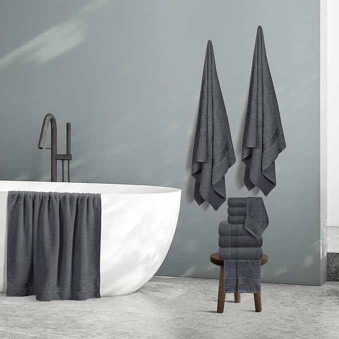 Belizzi Home 100% Cotton Towel Set, Contains 6 Soft Bath Towel, 6 Hand Towel - Image 5
