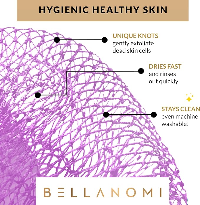 BELLANOMI African Exfoliating Net Sponge, Authentic African Bath Sponge - Image 6