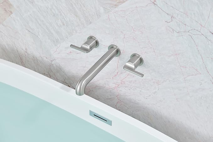 SITGES Solid Brass Wall Mount Tub Filler, High-End Design, High Flow Bathtub - Image 2