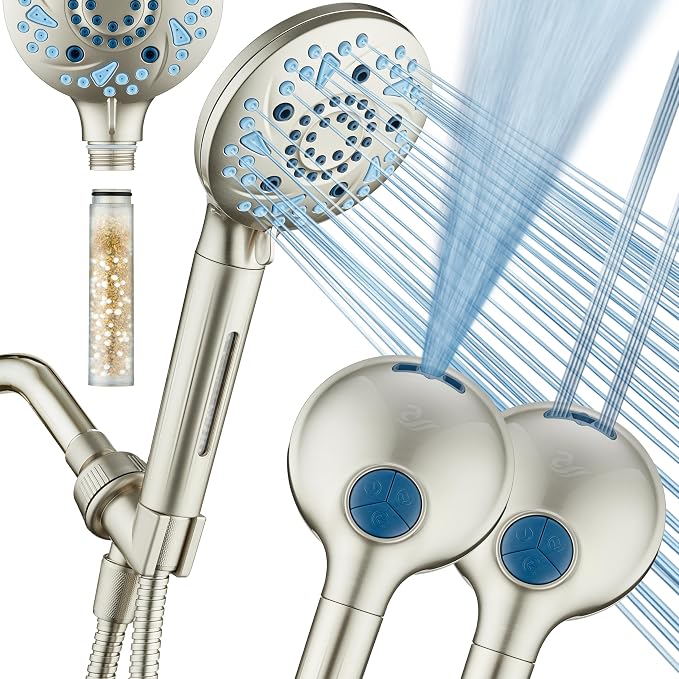 AquaCare High Pressure 10 Spray Mode Filtered Showerhead by HotelSpa