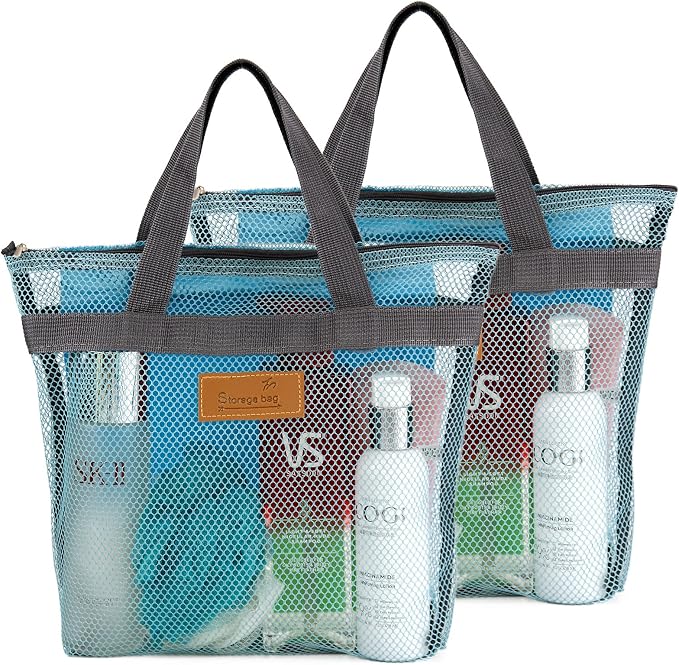 Mesh Shower Caddy Bag Portable Hanging Toiletry and Bath Organizer by TOPASION