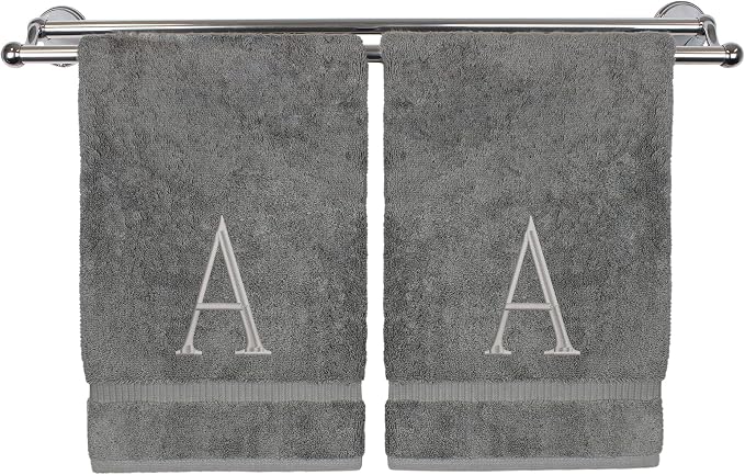 Monogrammed Hand Towel, Personalized Initial Gift, Extra Absorbent 100% Turkish by BareCotton