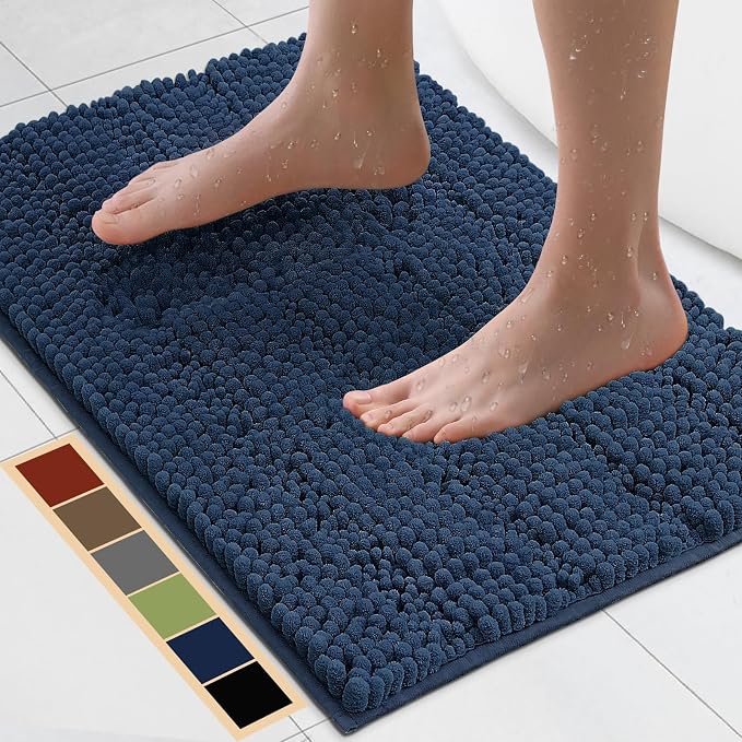 Bcoimo 24"×17" Chenille Bath Mat – Non-Slip by Bcoimo