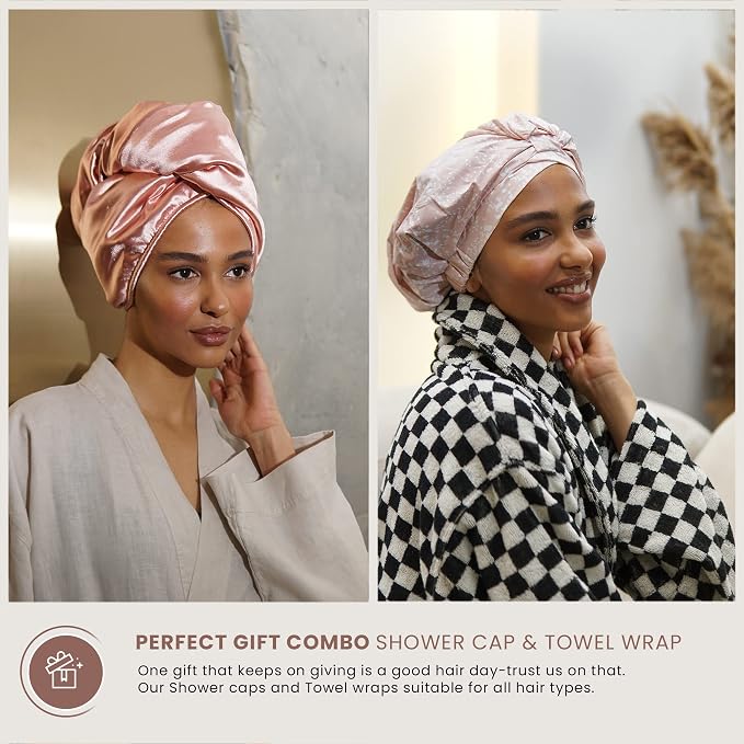 Reusable Shower Cap for Women Reusable Waterproof – Leakproof, Nonslip Hair Cap - Image 5