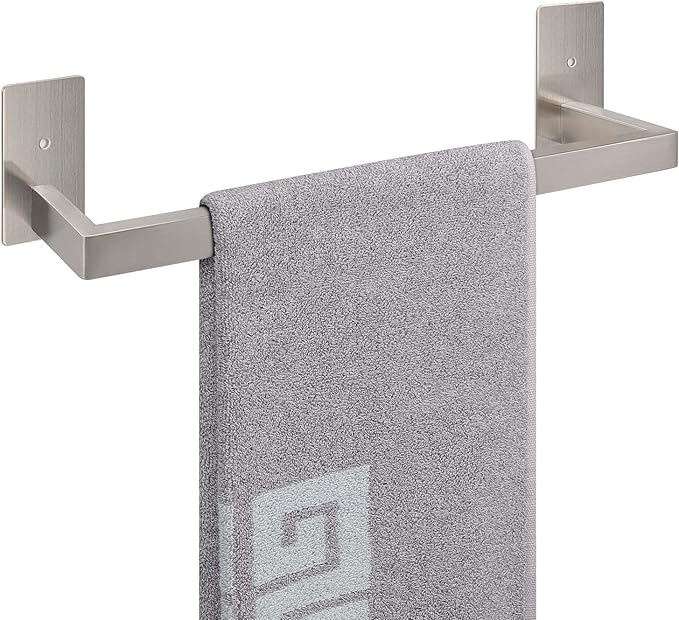 NearMoon Self Adhesive Bathroom Towel Bar, Stainless Steel Square Bath Wall by NearMoon