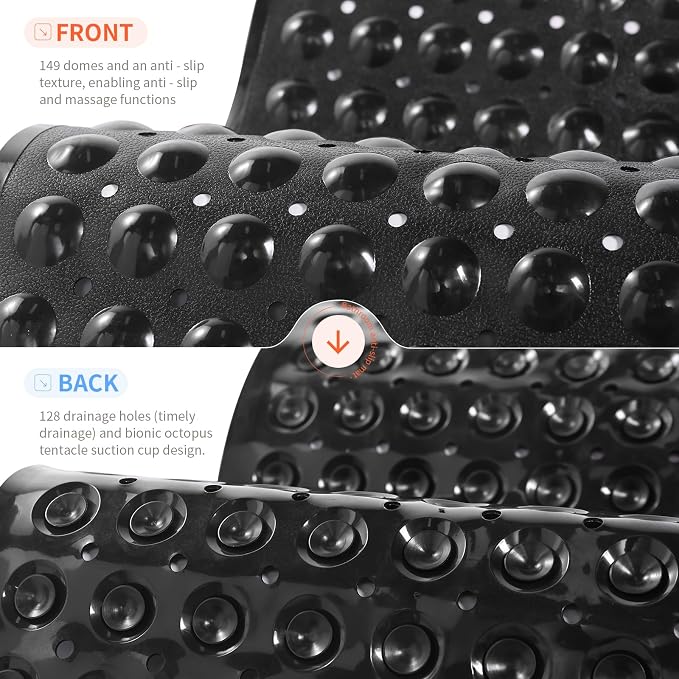 Anti-Slip Bathtub Shower mat, 27.5×14.5（Approximately 70×37cm） inch Soft - Image 2