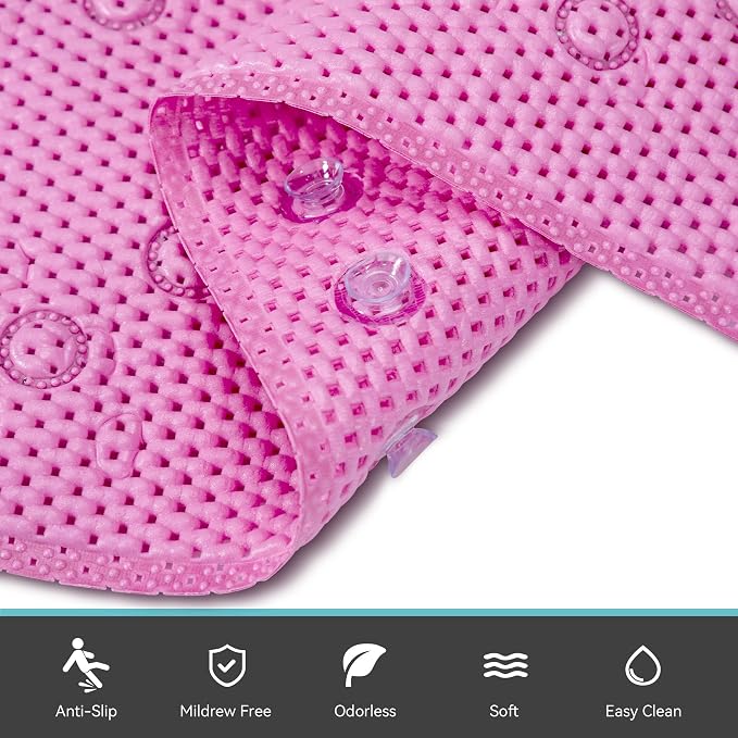 Non Slip Bathtub Mat 36” X 17” Shower Mat Soft Foam Bath Mats - Image 2