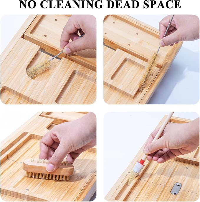 AUTODECO Bathtub Tray, Bamboo Bath Tray - Image 4