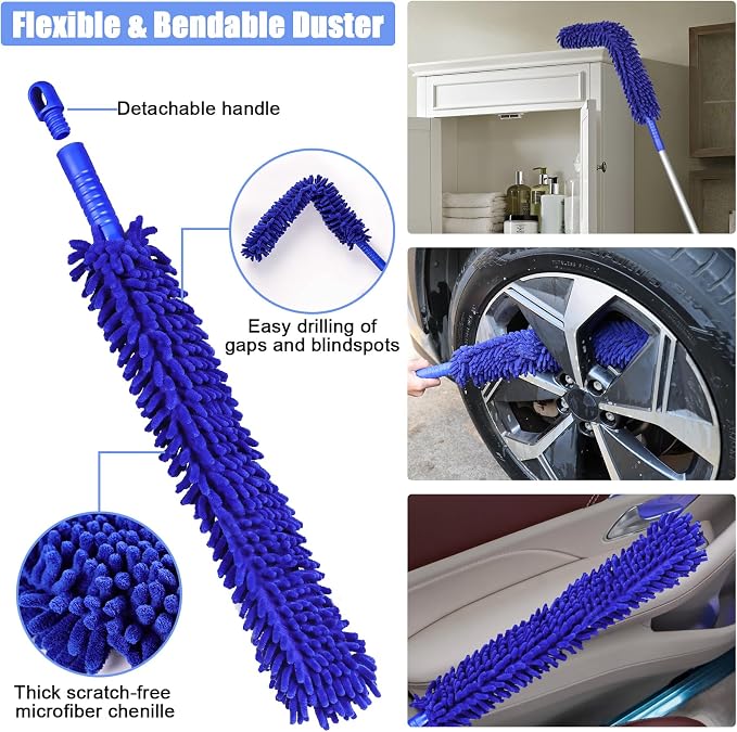anngrowy 56.7" Car Wash Brush Mop Kit Mitt Sponge - Image 4