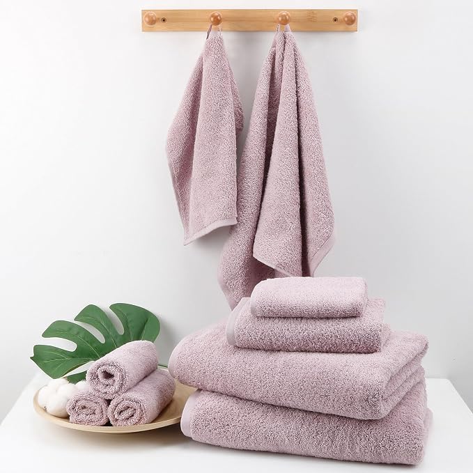 SEMAXE Bath Towel Set, 100% Cotton Absorbent Bathroom Towels - Image 7