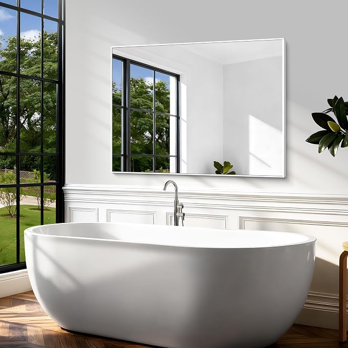 BONEWEI White Bathroom Mirror, 36x48 inch Wall Mirror - Image 3