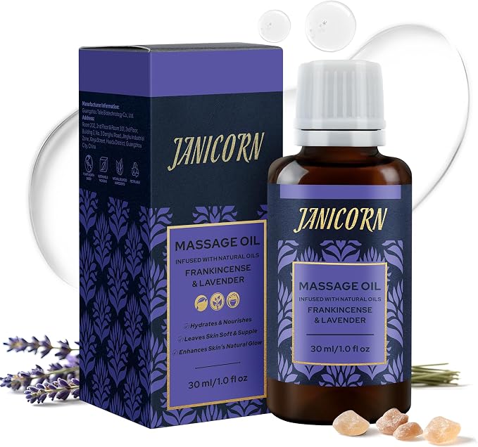 Frankincense & Lavender Aromatherapy Body & Massage Oil – Lightweight Hydration by JANICORN