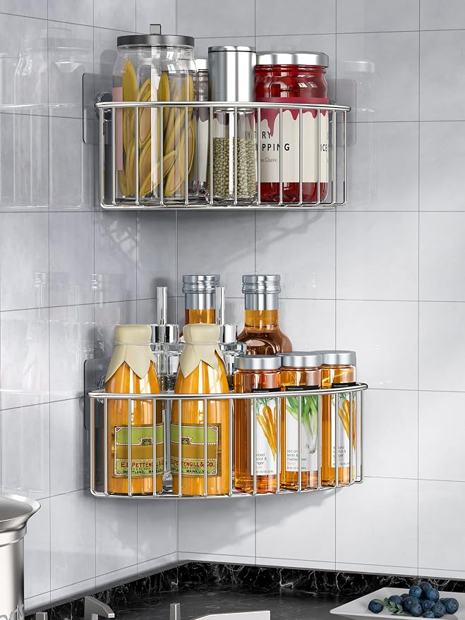 SMARTAKE 2-Pack Corner Shower Caddy Deep Basket Design, SUS304 Stainless Steel - Image 7