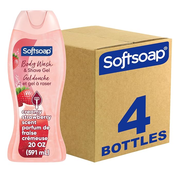 Softsoap Moisturizing Body Wash and Shave Gel, Creamy Strawberry Scent by Softsoap