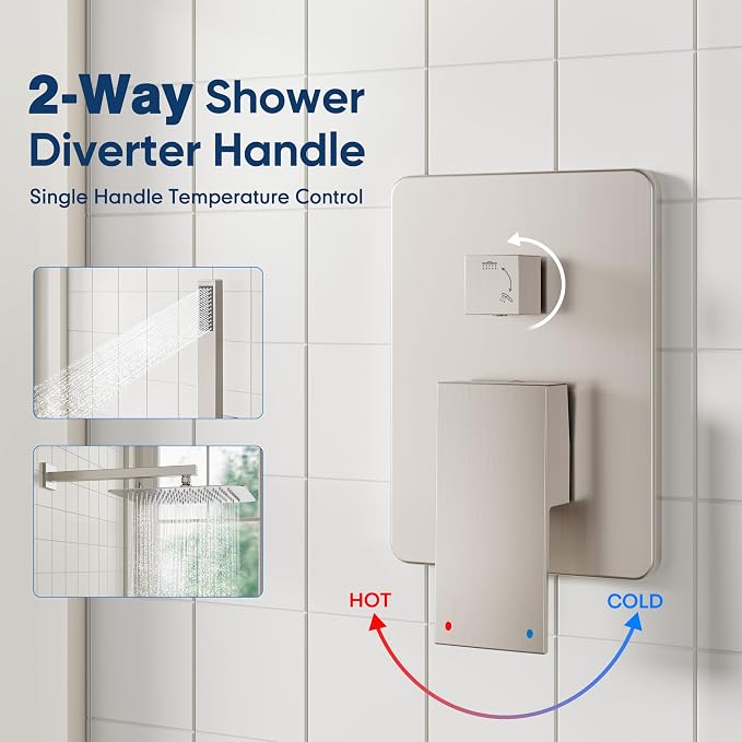 ESNBIA Shower System, 12 Inches Rain Shower Head - Image 6