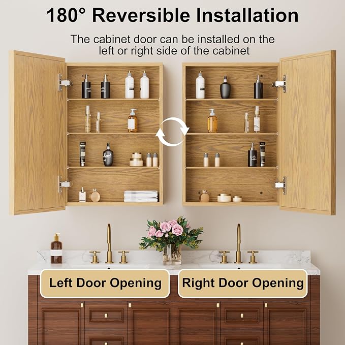 20x28 Inch Wood Medicine Cabinet - Image 6