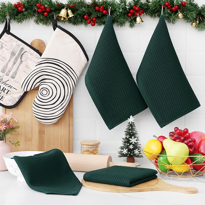 Homaxy 100% Cotton Waffle Weave Kitchen Dish Cloths, Ultra Soft Absorbent Quick - Image 6