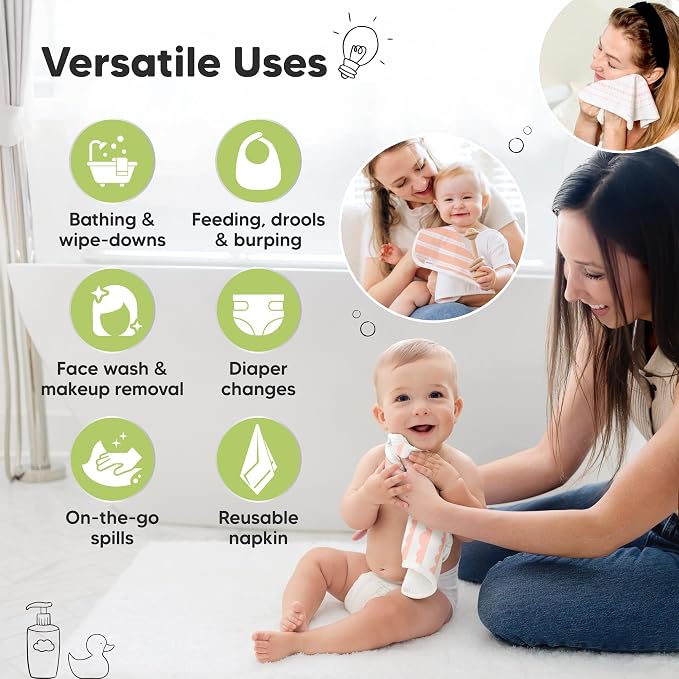 6-Pack Cotton Baby Washcloths for Newborn - Image 6