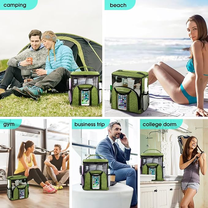 Attmu Portable Shower Caddy College Tote Bag, Quick Dry Hanging Toiletry Bag - Image 6