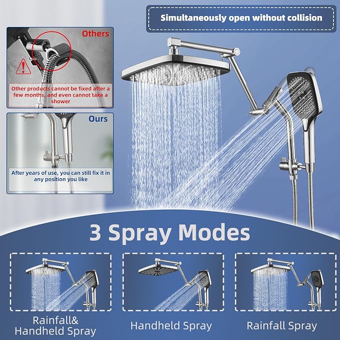 12" High Pressure Rain/Rainfall Shower Heads - Image 7