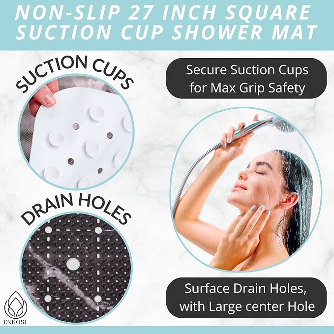 ENKOSI Square Shower Mat 27x27 inch - Image 2