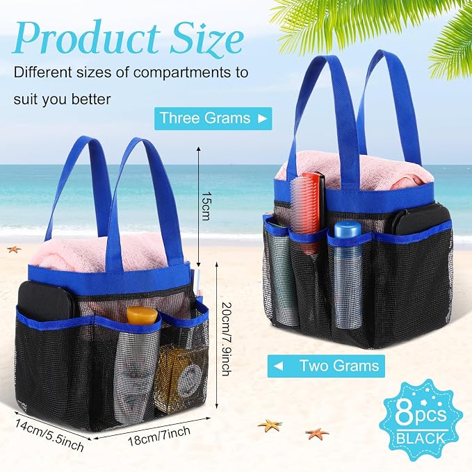 8 Packs Mesh Large Shower Caddy Portable - Image 2