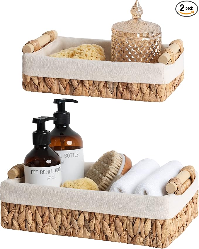 StorageWorks Small Baskets for Organizing, Wicker Bathroom Basket for Toilet by StorageWorks