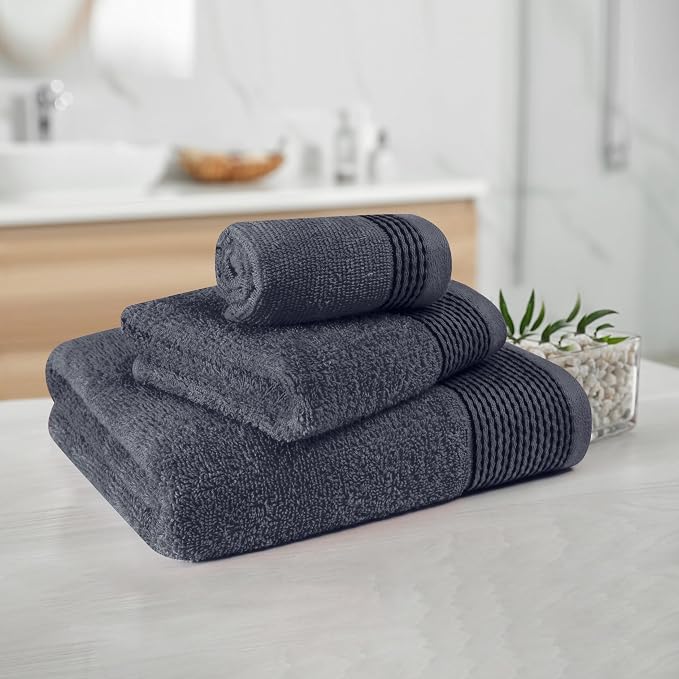 Belizzi Home Ultra Soft 3 Pack Cotton Towel Set, Contains a Bath Towel 28x55 - Image 2