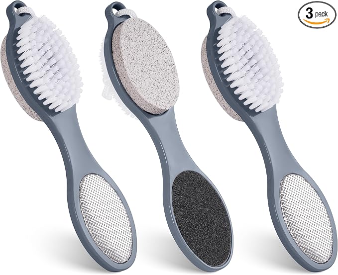 3 Pcs 4 in 1 Foot Brush for Use in Shower by TaShow