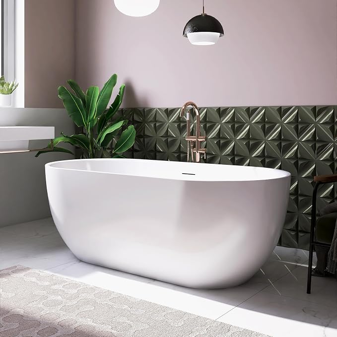 67" Free Standing Tub, Pure Acrylic Freestanding Bathtub, Stylish Stand Alone by Sylonwill