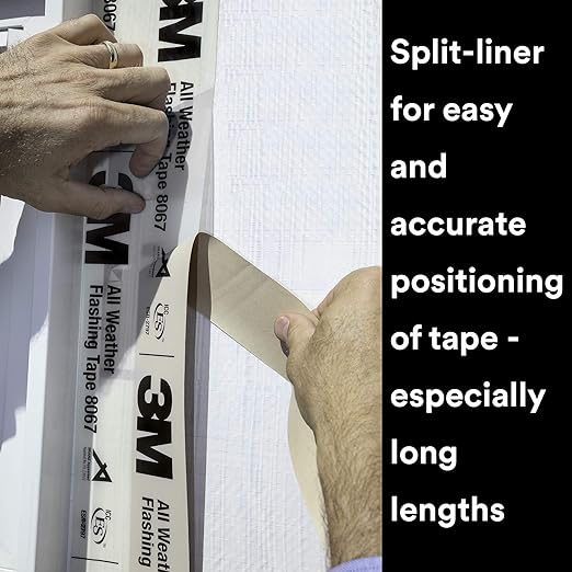 3M All Weather Flashing Tape 8067, 6 in x 75 ft, 1 Roll, Adhesive Backed Split - Image 5