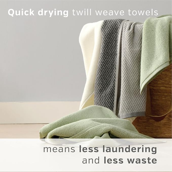 Wellbe 6-Piece Washcloth Set, Quick Dry, 13” x 13” - Image 2