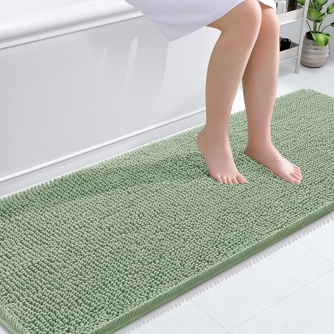 OLANLY Bathroom Rugs 70x24, Extra Soft Absorbent Chenille Bath Rugs, Rubber by OLANLY