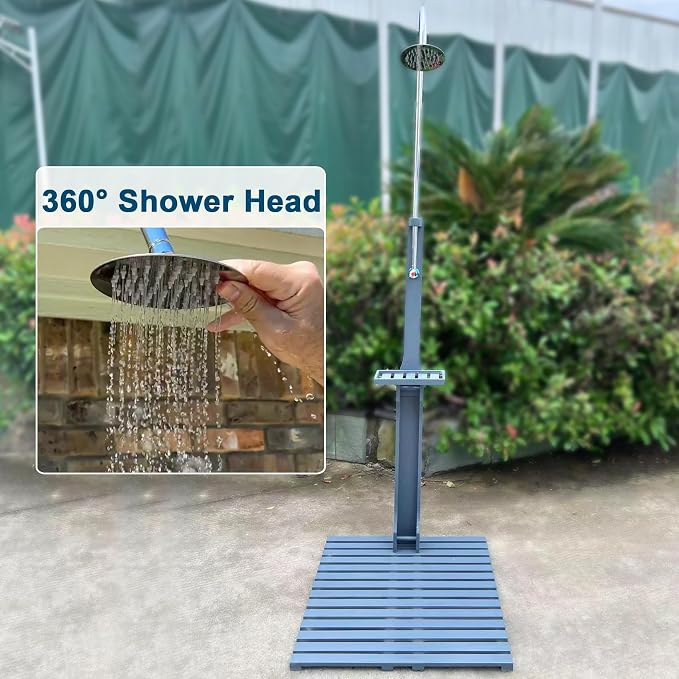 Outdoor Pool Shower Kit Portable Wood Outdoor Garden Pool Shower - Image 2