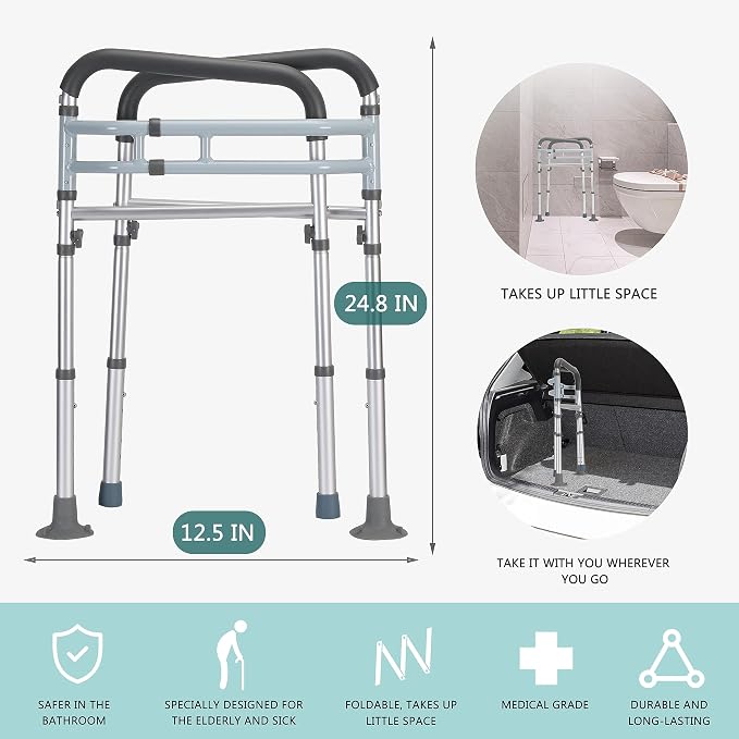 Toilet Safety Rails, Adjustable Toilet Frame - Image 4