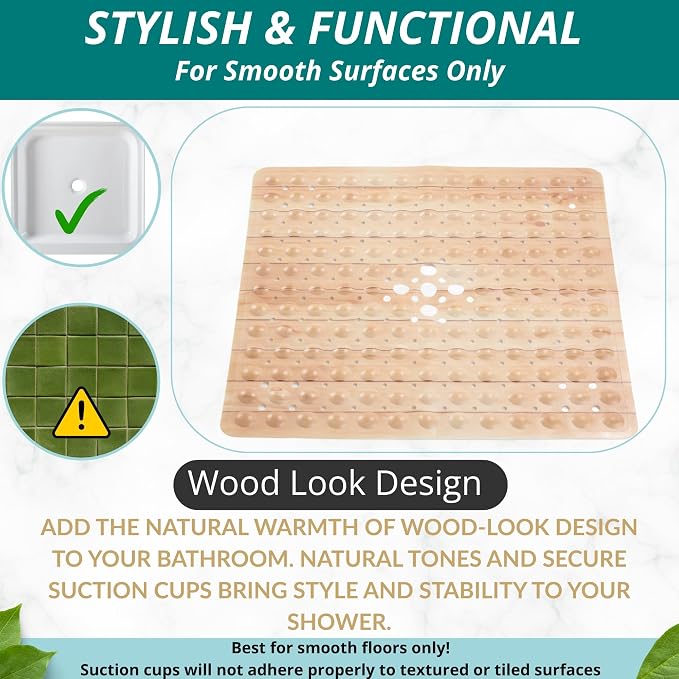 ENKOSI Square Shower Mat 21x21 inch - Image 5