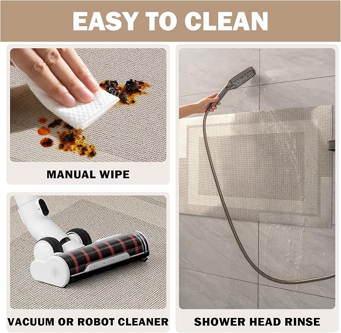 Non Slip Long Bath Mat Bathroom Runner, Rubber Backing Ultra Thin Bathroom Rugs - Image 7