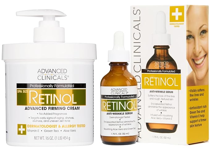 Advanced Clinicals Retinol Body Lotion + Retinol Serum 2PC Skincare Set by AdvancedClinicals