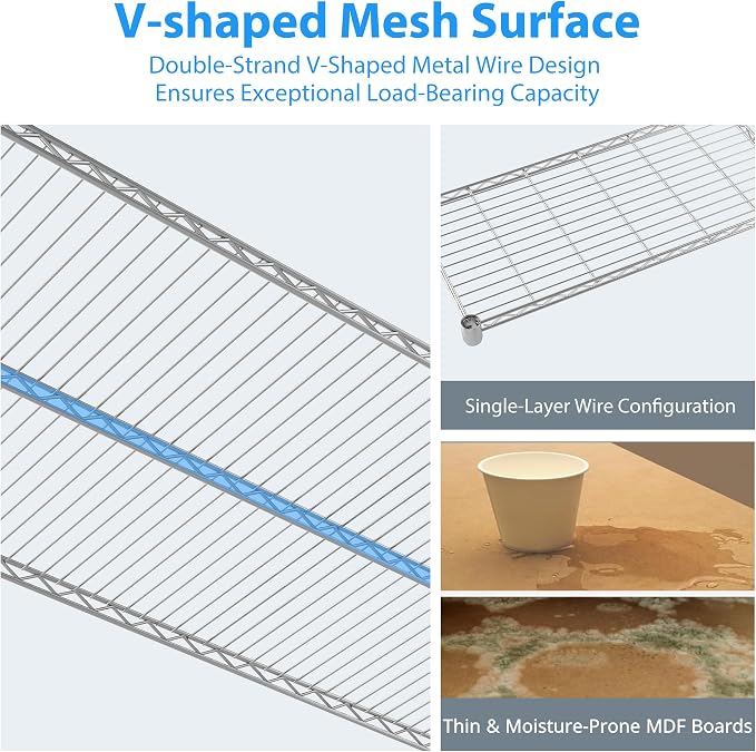 Homdox 4 Tier Heavy Duty Metal Shelves - Image 7