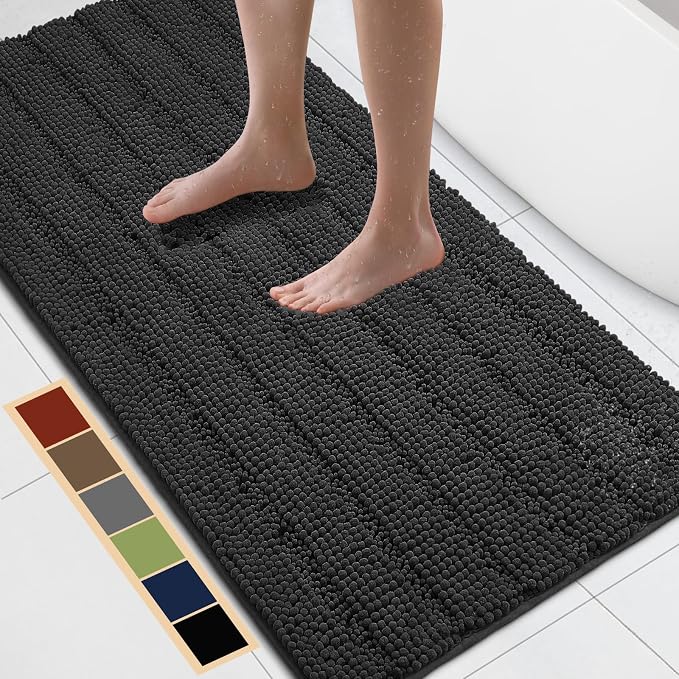 Bcoimo 48"×24" Chenille Bath Mat – Non-Slip by Bcoimo