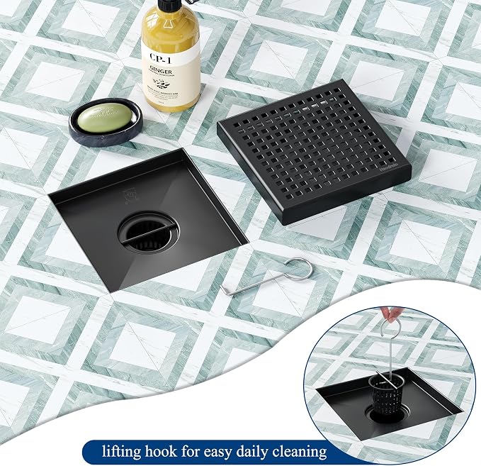 Neodrain 6 Inch Square Shower Drain - Image 2