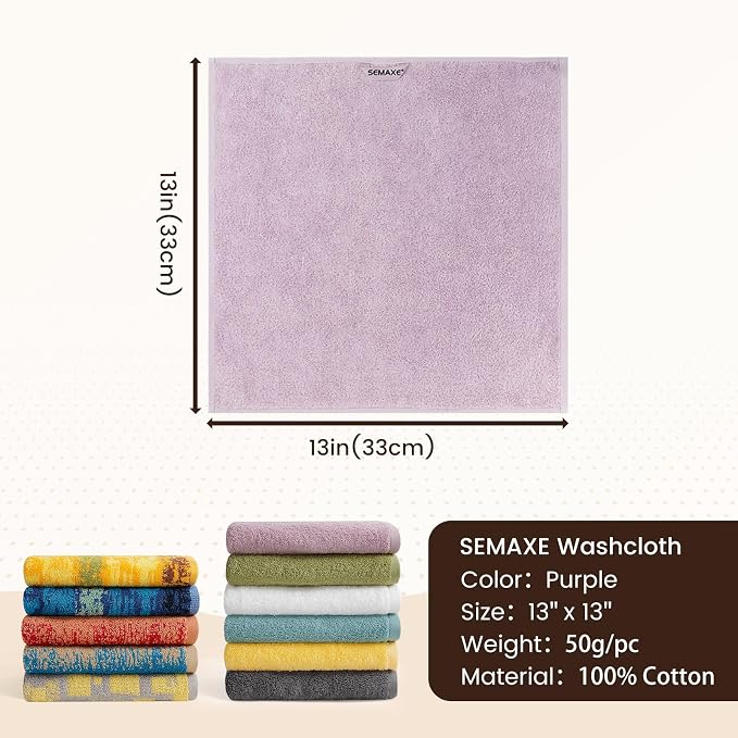 SEMAXE 100% Cotton Washcloths for Bathroom - Image 2