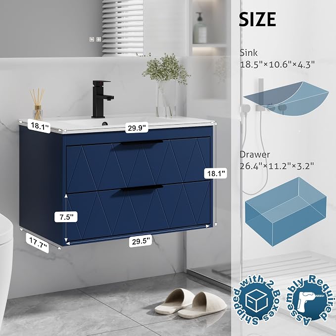 eclife 30" Bathroom Vanities Cabinet - Image 2
