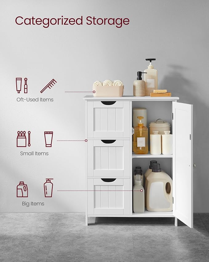 VASAGLE Floor Storage Cabinet, Freestanding Storage Unit - Image 5