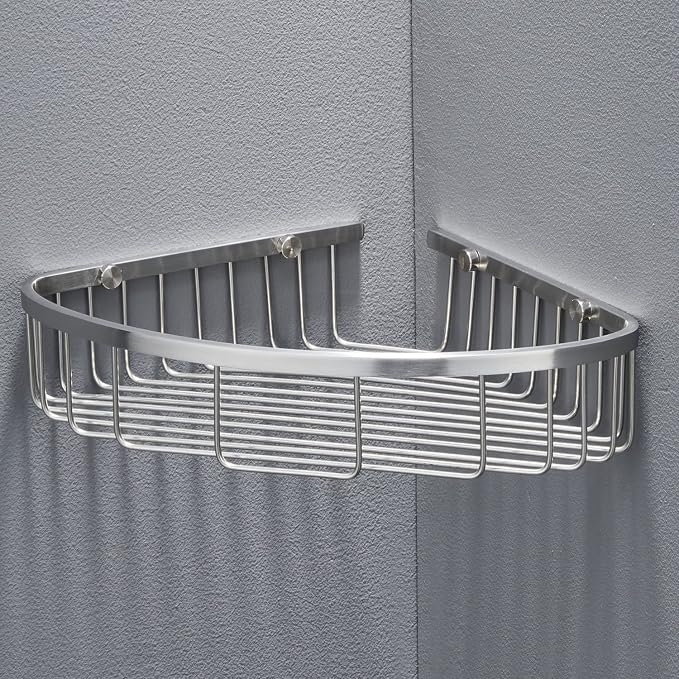 Bathroom Corner Shower Caddy Organizer, Corner-Hollow Design, SUS304 Stainless - Image 2